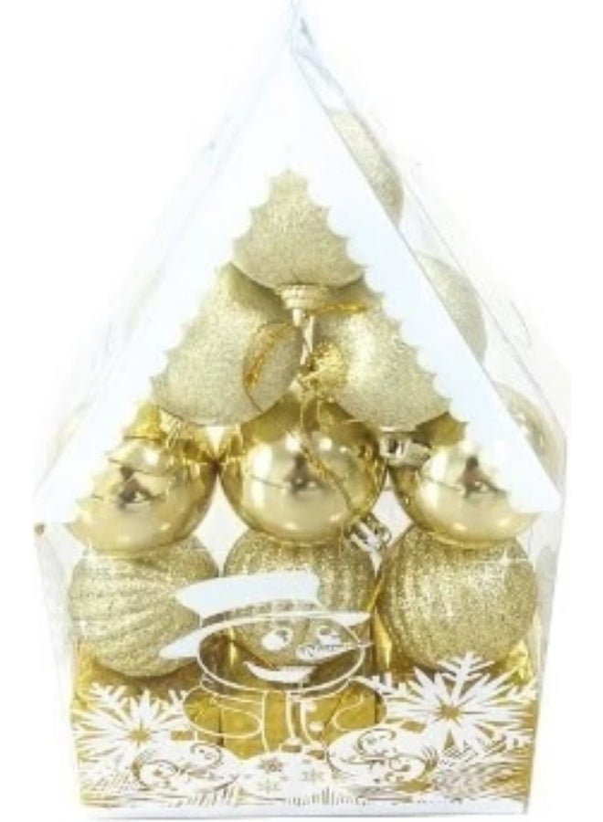 بروماس مجموعة زينة شجرة عيد الميلاد - زينة ذهبية وصناديق هدايا
