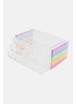 Diamond Home 3 Tier Multi Purpose Storage Drawers, Transparent  - Image 3