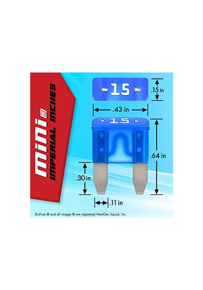 BIOFUSE مجموعة فيوزات السيارات التجارية بيوفيوز ميني APM ATM 120 قطعة - Image 3
