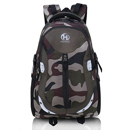 HEROZ Harbour Unisex Nylon 28 L Medium Size Travel Laptop Backpack Water Resistant Slim Durable Fits Up to 15.6 Inch Laptop Notebook (153-ALL) (Army Green Jungle) - Image 1