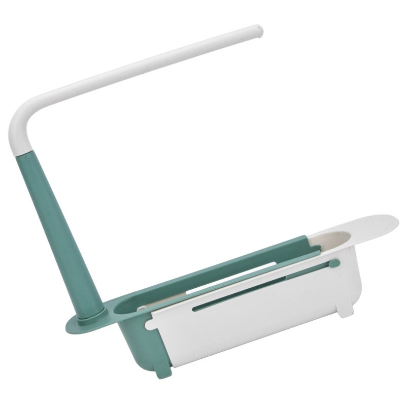 Expandable Sink Organizer: Green PP Material - Ventilation Drainage Design Telescopic Sink Rack for Kitchen Sink Cleaning Utensils Storage - Image 1