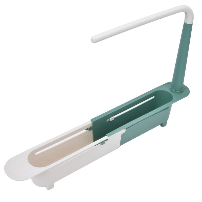 Expandable Sink Organizer: Green PP Material - Ventilation Drainage Design Telescopic Sink Rack for Kitchen Sink Cleaning Utensils Storage - Image 5