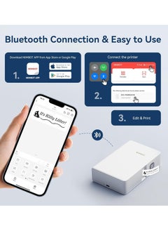NIIMBOT B18 Label Printer Portable Label Maker, Wireless Bluetooth Connection, Mobile Editing, Printer with Black Ribbon Cartridge and White Labels, Support Multi-Color Printing, Mini Sticker Printer for Labeling Office Files, White  - Image 2