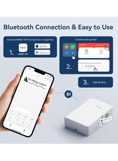 NIIMBOT B18 Label Printer Portable Label Maker, Wireless Bluetooth Connection, Mobile Editing, Printer with Black Ribbon Cartridge and White Labels, Support Multi-Color Printing, Mini Sticker Printer for Labeling Office Files, White  - Image 2