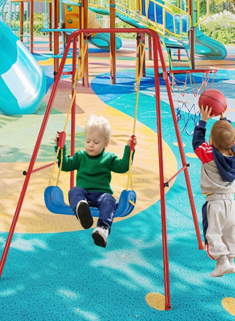 MaBaby A-Frame Swing Set - Outdoor Backyard Swing for Kids with Non-Slip Seat, Rust-Resistant Frame & Easy Assembly - Garden Playground Equipment Gift for Children - Image 5