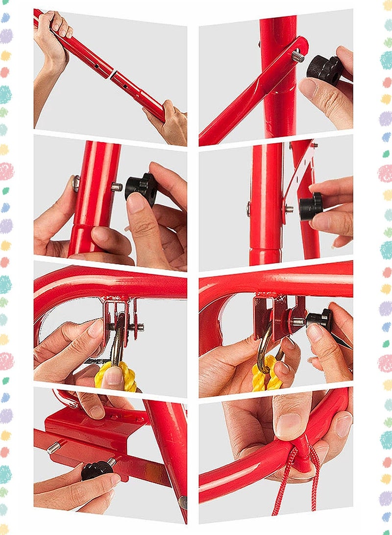 MaBaby A-Frame Swing Set - Outdoor Backyard Swing for Kids with Non-Slip Seat, Rust-Resistant Frame & Easy Assembly - Garden Playground Equipment Gift for Children - Image 3