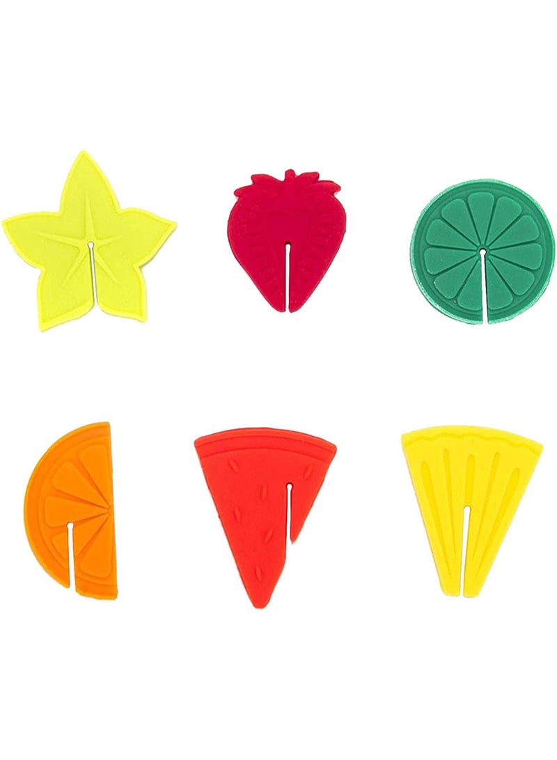 Glass Identifiers, Charms Markers Wine Markers Drink Tags – Made of Silica Gel, Safe, Reusable, Colorful – for Bar, Party, Celebration, Family Gathering (6 Colors, 6 Pieces) - Image 1
