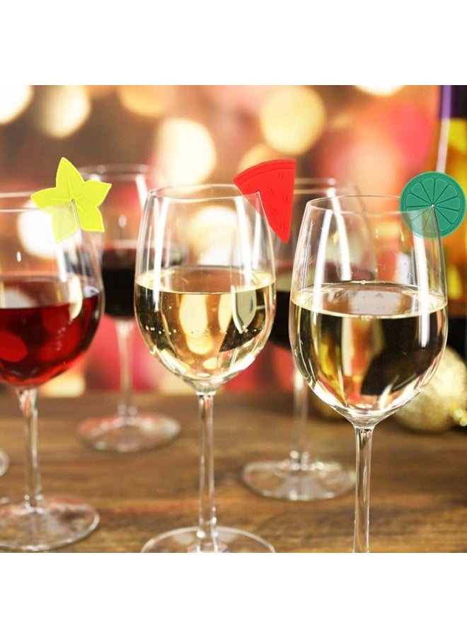 Glass Identifiers, Charms Markers Wine Markers Drink Tags – Made of Silica Gel, Safe, Reusable, Colorful – for Bar, Party, Celebration, Family Gathering (6 Colors, 6 Pieces) - Image 4