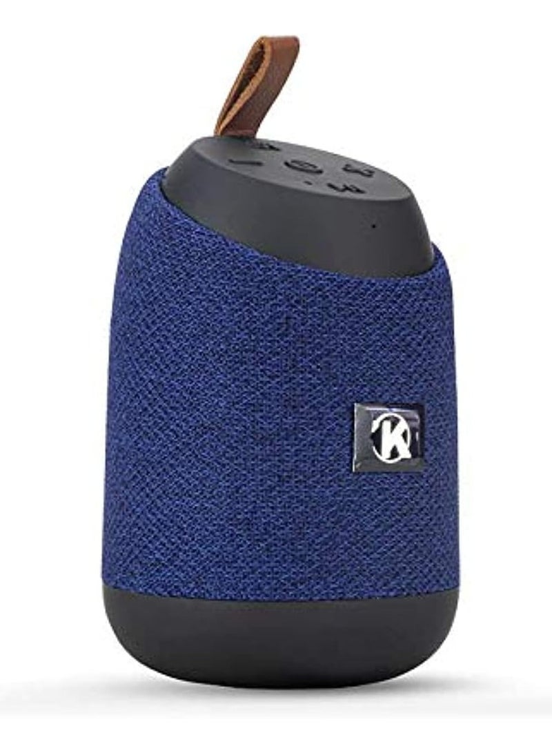 K37 Bluetooth Mini Portable Speaker with Calling - FM Radio - USB- Card Slot Compatible with All Devices Blue Color - Image 1