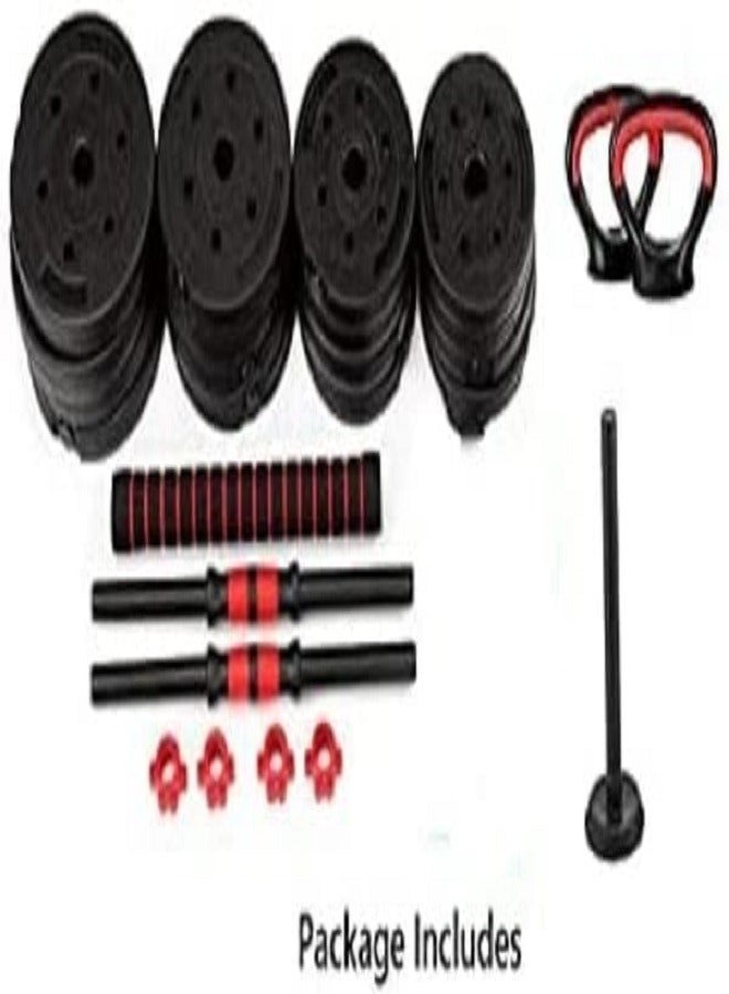 7-in-1 Dumbbell Set with Connecting Rod as Barbell, Kettlebell and Push-ups