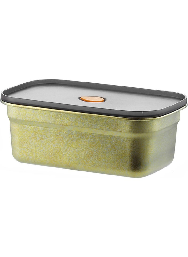 علبة غداء سعة 1 لتر من التيتانيوم بغطاء مقاوم للتسرب، خفيفة الوزن، متينة، قابلة لإعادة الاستخدام، حاوية تخزين طعام للخارج، التخييم، المكتب، مطبخ المنزل، آمنة للغسالة الصحون (ذهبي) - Image 1