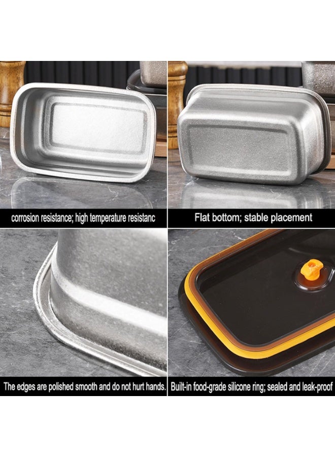 علبة غداء سعة 1 لتر من التيتانيوم بغطاء مقاوم للتسرب، خفيفة الوزن، متينة، قابلة لإعادة الاستخدام، حاوية تخزين طعام للخارج، التخييم، المكتب، مطبخ المنزل، آمنة للغسالة الصحون (ذهبي) - Image 3