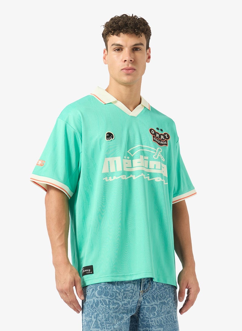Grimey Machetazos The Warrior Boxy Soccer Jersey - Image 1
