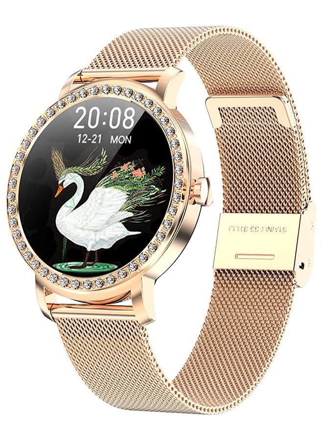 VIKUSHA Men's & Women's Activity Tracker Smartwatch with Heart Rate Monitor/Step & Calorie Counter (Gold) - Image 1