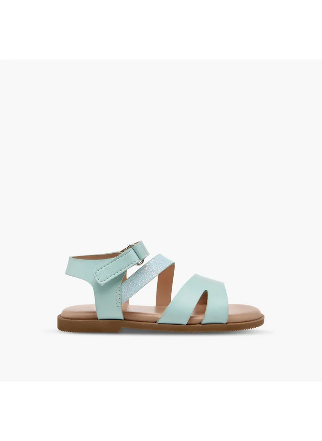 Flora Bella By Shoexpress Girls Strap Detail Sandals with Hook and Loop Closure