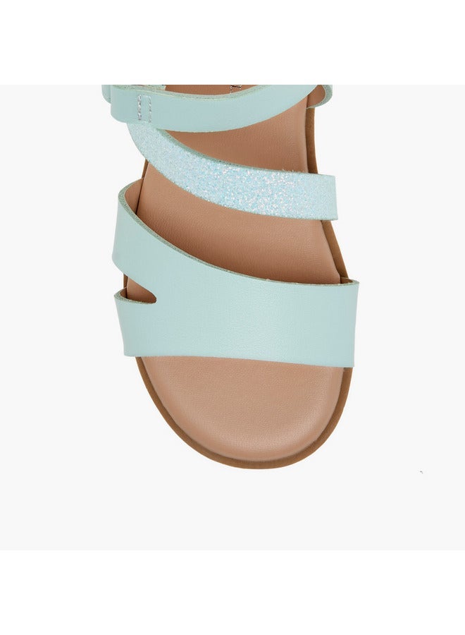 Flora Bella By Shoexpress Girls Strap Detail Sandals with Hook and Loop Closure - Image 3