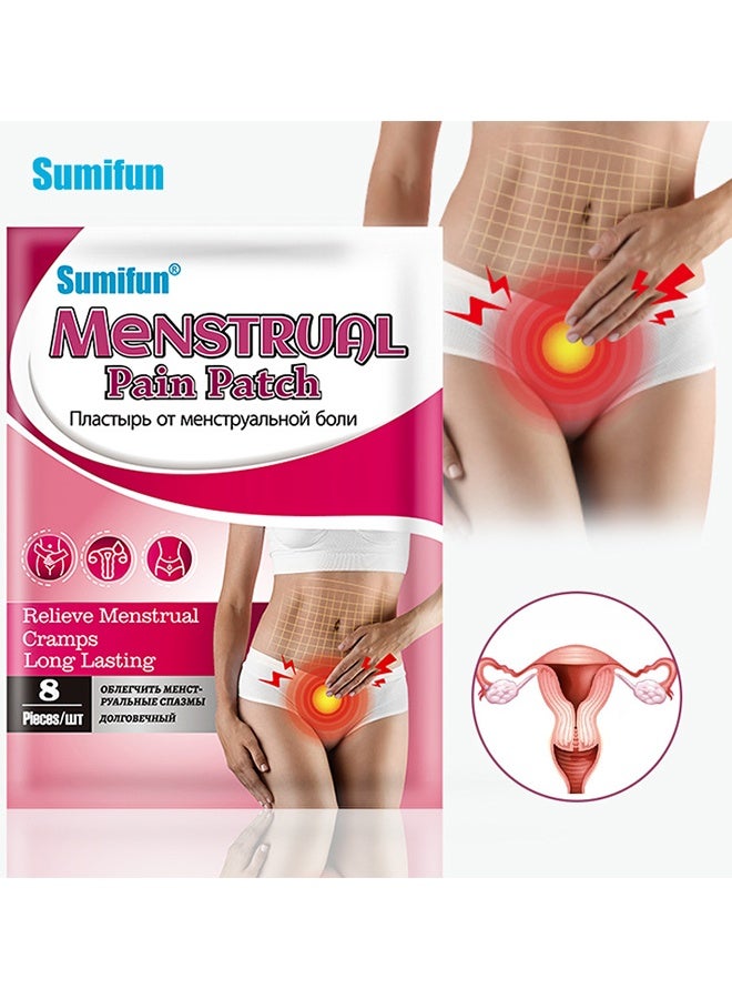 Sumifun Menstrual Pain Patch, Warm The Body, And Relieve Cold, Heating Pads Alleviate Abdominal Cramps And All Cramping, Fibroids, IBS And Inflammatory Bowel Disease - Contains Eucalyptus Oil Menthol 8 Pieces - Image 1
