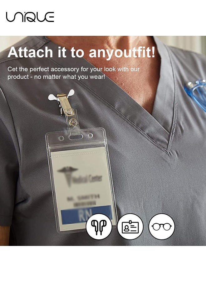 يونيك حامل نظارات مغناطيسي 2 قطعة - حامل نظارات - مشبك هنادسة من الفولاذ المقاوم للصدأ مع مغناطيس لتثبيت النظارات على الملابس للحفاظ على نظاراتك آمنة - حاملو النظارات للرجال والنساء (أسود/فضي) - Image 5