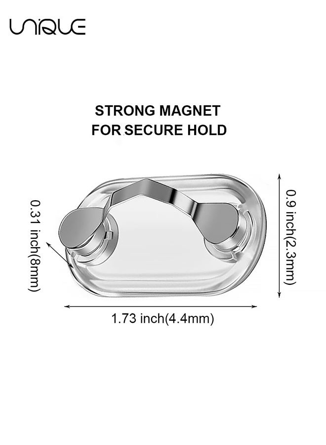يونيك حامل نظارات مغناطيسي 2 قطعة - حامل نظارات - مشبك هنادسة من الفولاذ المقاوم للصدأ مع مغناطيس لتثبيت النظارات على الملابس للحفاظ على نظاراتك آمنة - حاملو النظارات للرجال والنساء (أسود/فضي) - Image 2