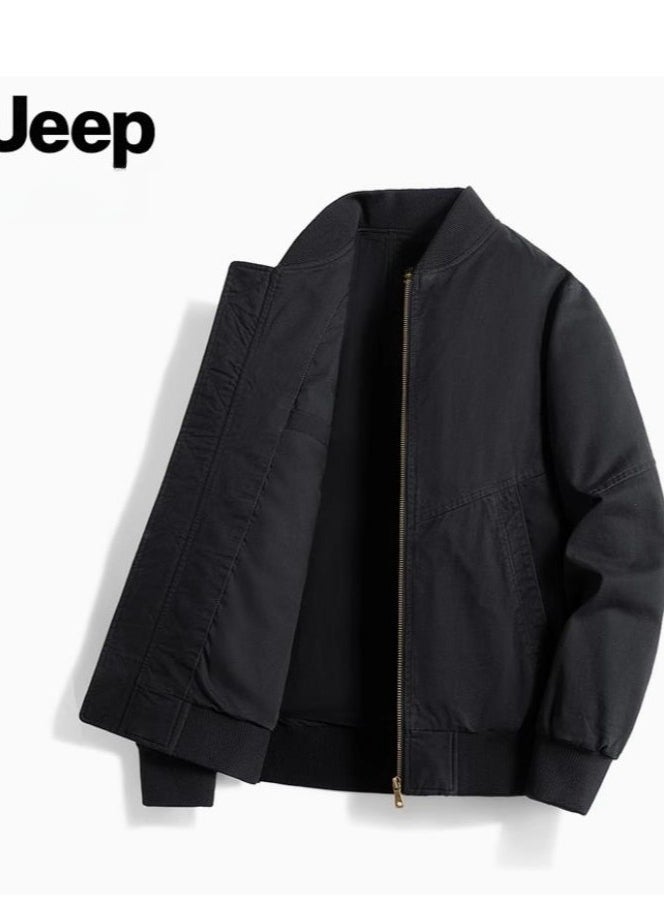 Jeep Men's Stand Up Collar Windproof Oversized Loose Casual Sports Jacket  - Image 1