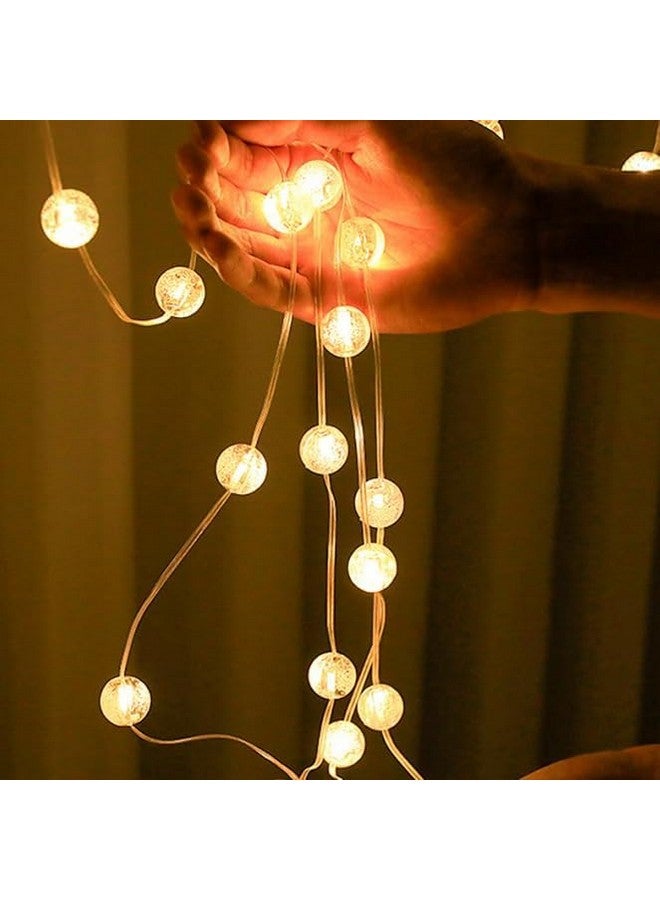 fizzytech Ball Curtain Lights with Ball Pendants 100 LED 3 x2 Meter String Light with 8 Mode for Diwali/Xmas Party/Wedding and Lights of Home Decoration - Warm White - Image 3