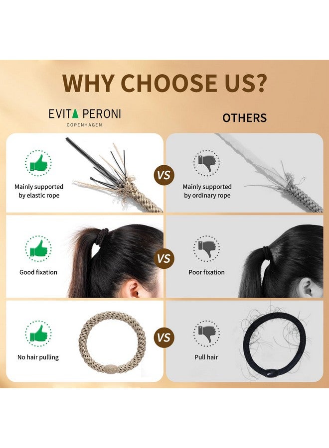 EVITA PERONI 12 Pcs Hair Ties No Damage High Elastics Ponytail Holders For Thick Thin Hair Loop Weave High Stretch Hair Tie For Women Hair Accessories (Black) - Image 1