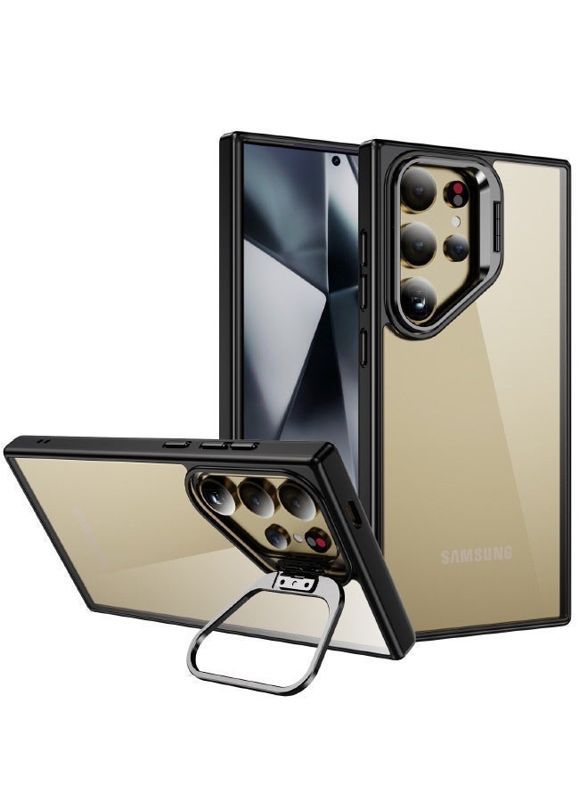 Samsung Galaxy S24 Ultra Case, S24 Ultra Phone Case with Classic Stand, Built-in Camera Ring Stand, Exceeds Military-Grade Protection, Case for Samsung S24 Ultra, Classic Kickstand Case, Clear Black - Image 1