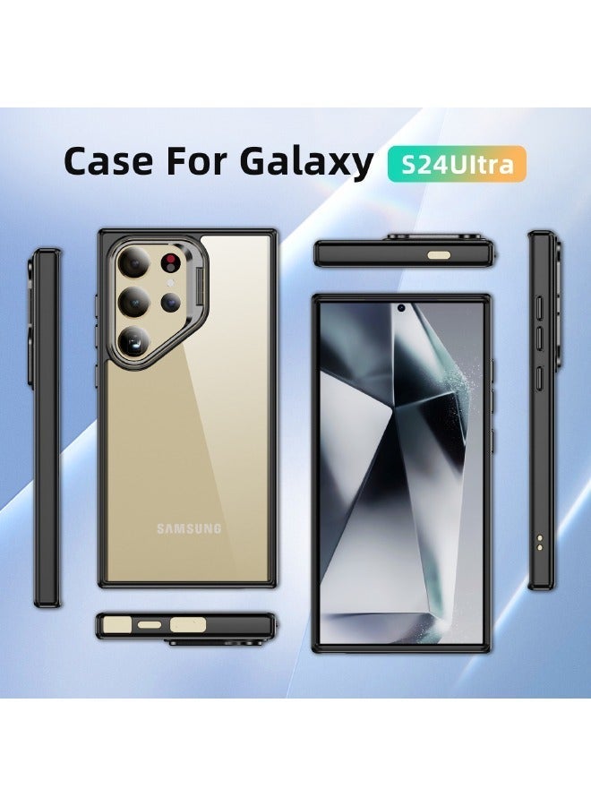 Samsung Galaxy S24 Ultra Case, S24 Ultra Phone Case with Classic Stand, Built-in Camera Ring Stand, Exceeds Military-Grade Protection, Case for Samsung S24 Ultra, Classic Kickstand Case, Clear Black - Image 2