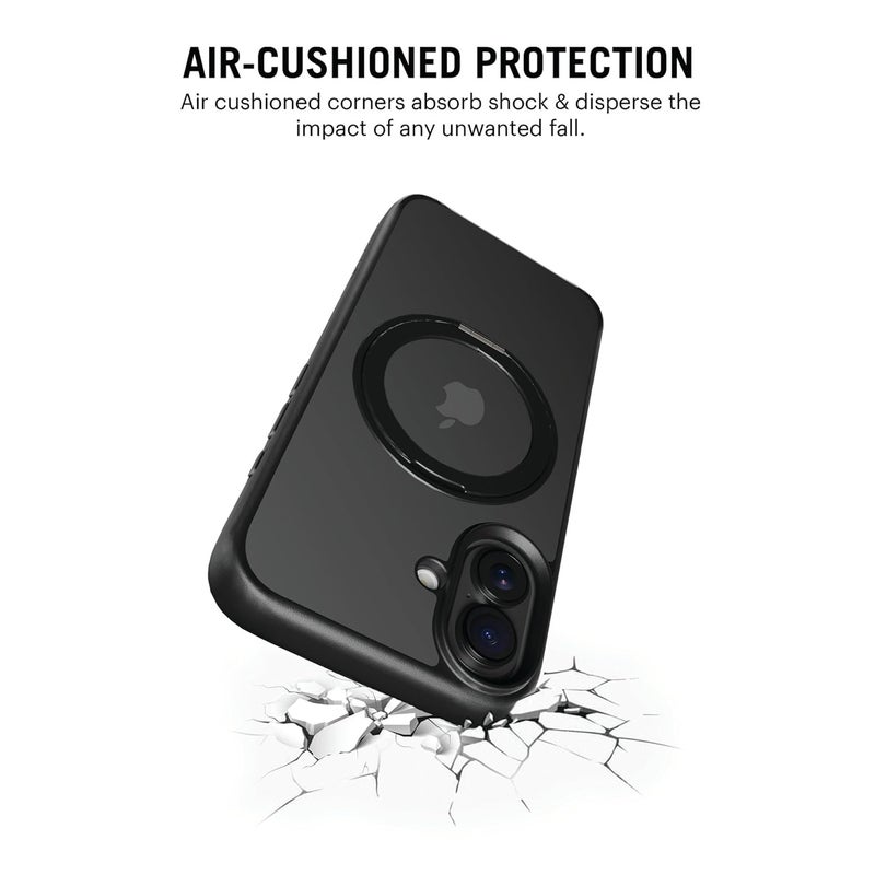 Daily Objects Polycarbonate Case for iPhone 16 Compatible with Mag-Safe Wireless Charging,Halo 2.0 with Rotatable Stand Slim Shockproof Back Cover - Image 2