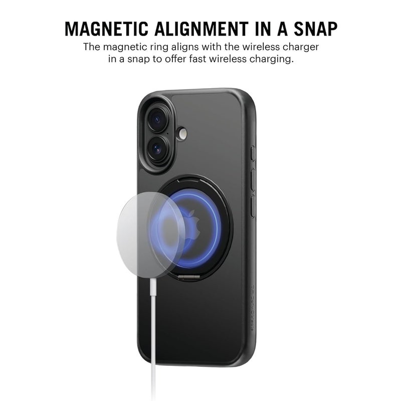 Daily Objects Polycarbonate Case for iPhone 16 Compatible with Mag-Safe Wireless Charging,Halo 2.0 with Rotatable Stand Slim Shockproof Back Cover - Image 5