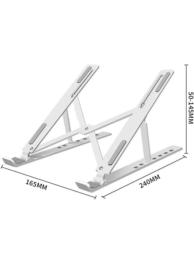 erorex Portable Laptop Stand For Desk 13 Angles Adjustable Foldable Laptop Riser Abs Ergonomic Notebook Stand Compatible With Laptops And Ipad 11 17 Inch White  - Image 5