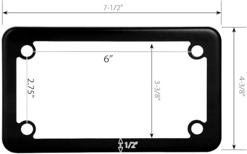 LFPartS Black Motorcycle Stainless Steel License Plate Frame - Image 3