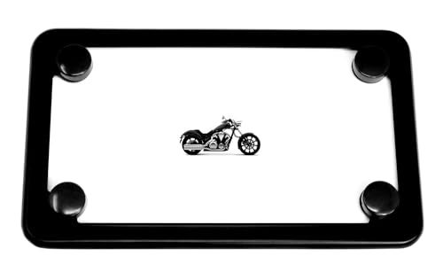LFPartS Black Motorcycle Stainless Steel License Plate Frame - Image 2