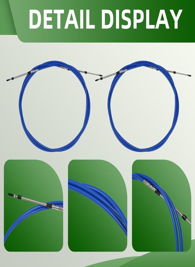 Yunnergo 2PCS 13FT Marine Throttle Shift Control Cable 33C Blue Compatible with Marine Outboard Engine Control Box 3.9 Meter Control Lever - Image 3