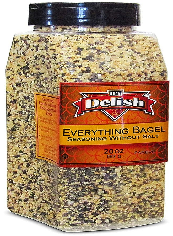 It's Delish مزيج توابل "إيفريثينغ بيغل" بدون ملح من "إتس ديليش"، عبوة كبيرة 20 أونصة - مزيج توابل بيغل طبيعي فاخر بدون ملح، مثالي للبيغل، والخبز، وتزيين السلطات - صنع في الولايات المتحدة الأمريكية، خالٍ من الملح، مناسب لنظام الكيتو، نباتي، كوشير - Image 1
