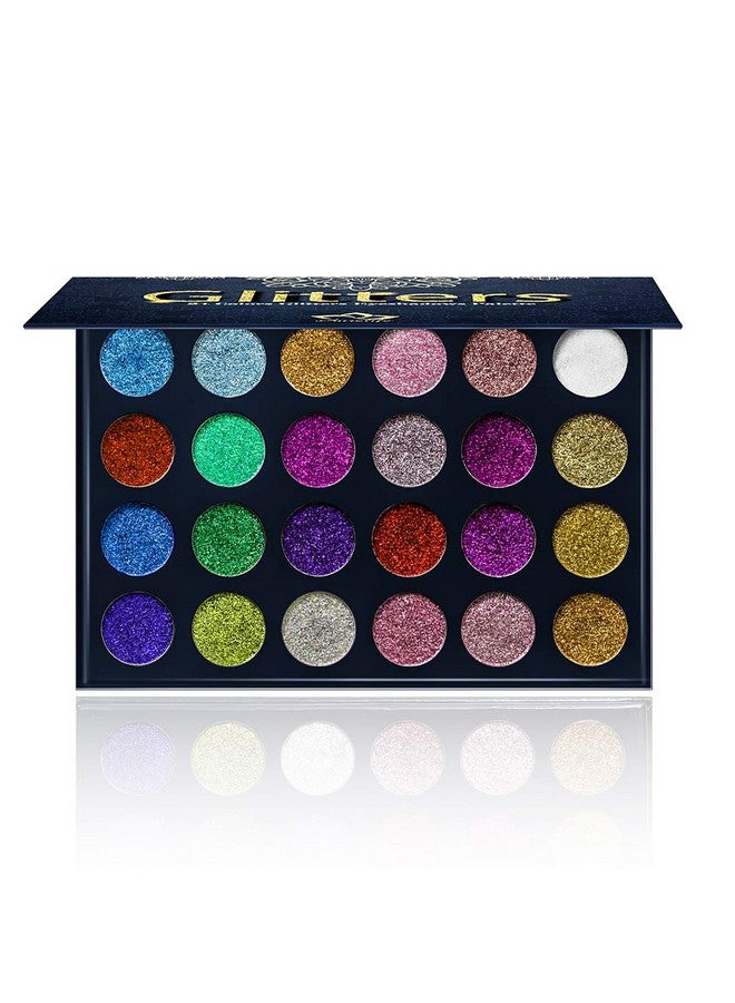 24 Color Pressed Glitter Eyeshadow Palette - Mineral Ultra Shimmer Makeup Palette Eye Shadow Powder Long Lasting Waterproof