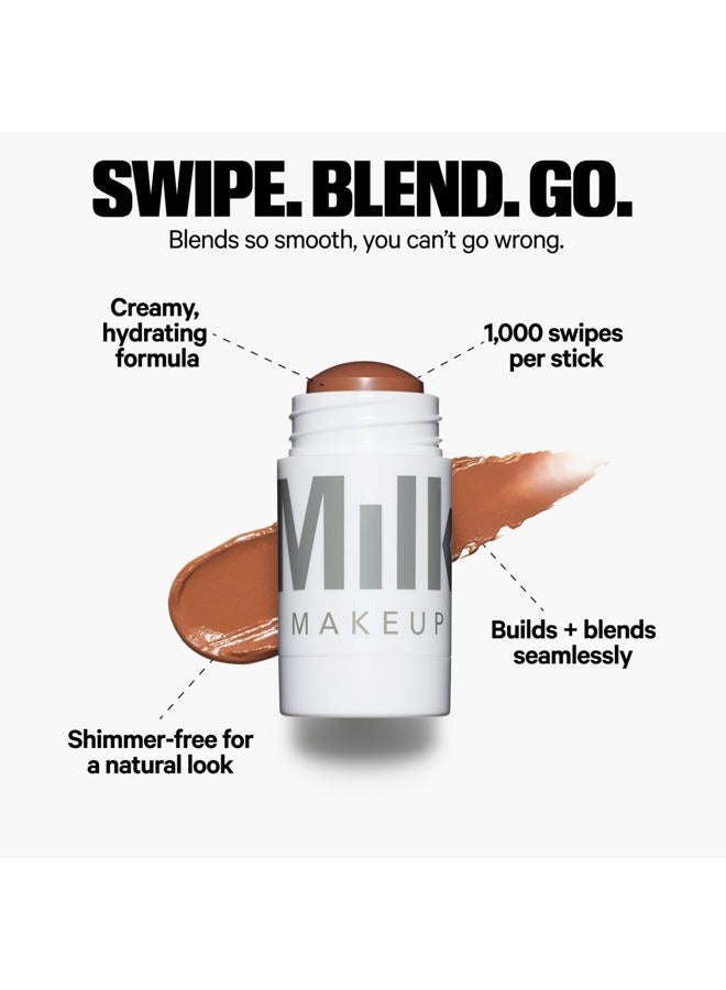 MILK MAKEUP Matte Bronzer, Blaze (Tan Bronze) - 0.19 oz - Cream Bronzer Stick - Buildable, Blendable Color - Matte Finish - 1,000+ Swipes Per Stick - Vegan, Cruelty Free - Image 5