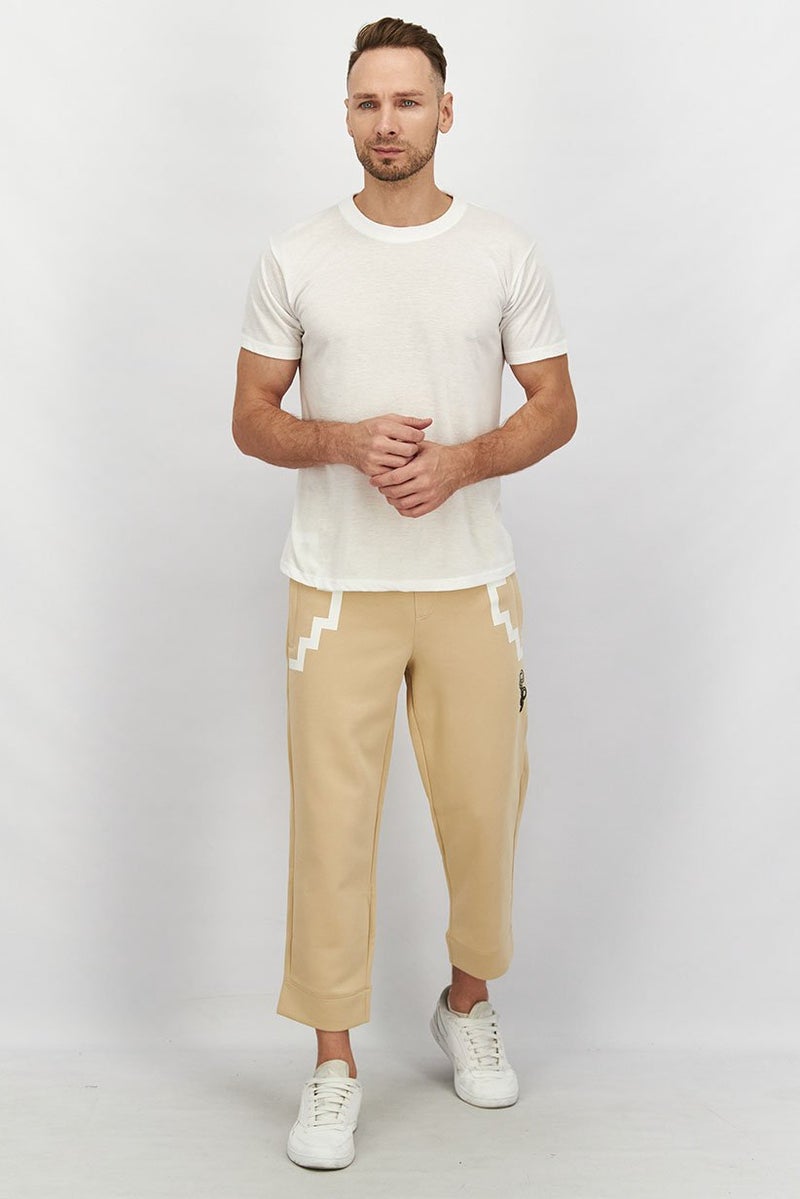 PUMA Men Regular Fit  Drawstring Brand Logo Track Pants, Beige  - Image 1