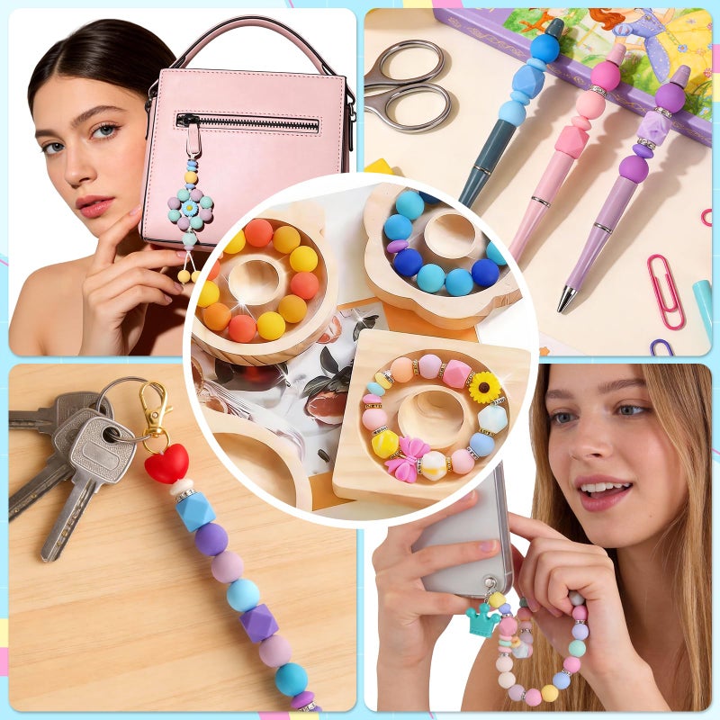 CUPLOOV 236Pcs Silicone Beads for Keychain Making Kit, Multi-Colored Silicone Beads Bulk, 13mm 15mm Round Rubber Bead Bracelet Kit for Pens, Necklace, Jewelry Making DIY Crafts Gifts - Image 2