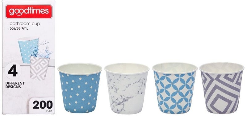 Goodtimes Paper Bathroom Cups, 3 oz 200 ea, Assorted designs (1, Contemporary) - Image 1