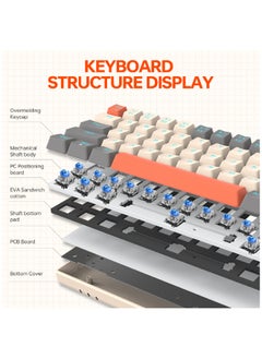 T-WOLF 63 Keys Wired Mechanical Gaming Keyboard Rgb Backlit Ultra Compact Mini Keyboard Waterproof Mini Compact 63 Keys Keyboard For PC Mac Gamer Typist Travel Easy White  - Image 4