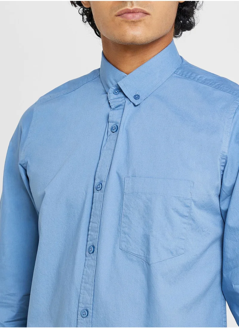 سفنتي فايف Pure Cotton Casual Double Pocket Shirt