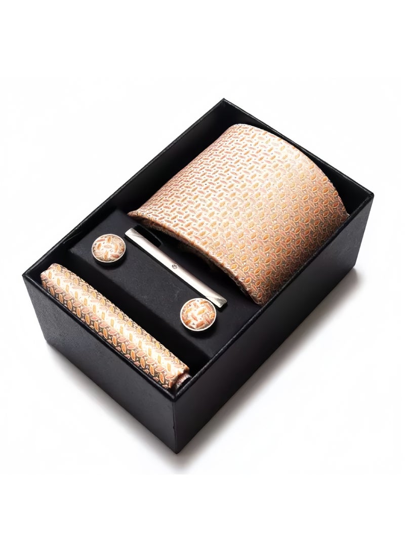 لي يوان ربطات للرجال مجموعة مع ربط الكفاد مربع الجيب و ربطة المقطع ، منديل ربطة الربط في صندوق الهدايا - Image 2