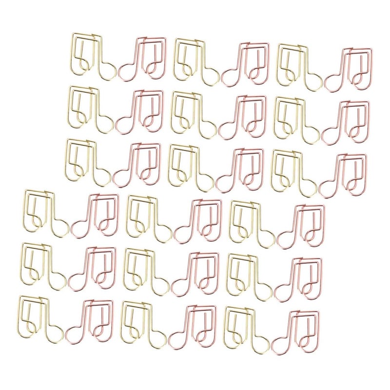 Small Metal Music Note Paper Clips 40pcs Aesthetic Office School Supplies - Image 2