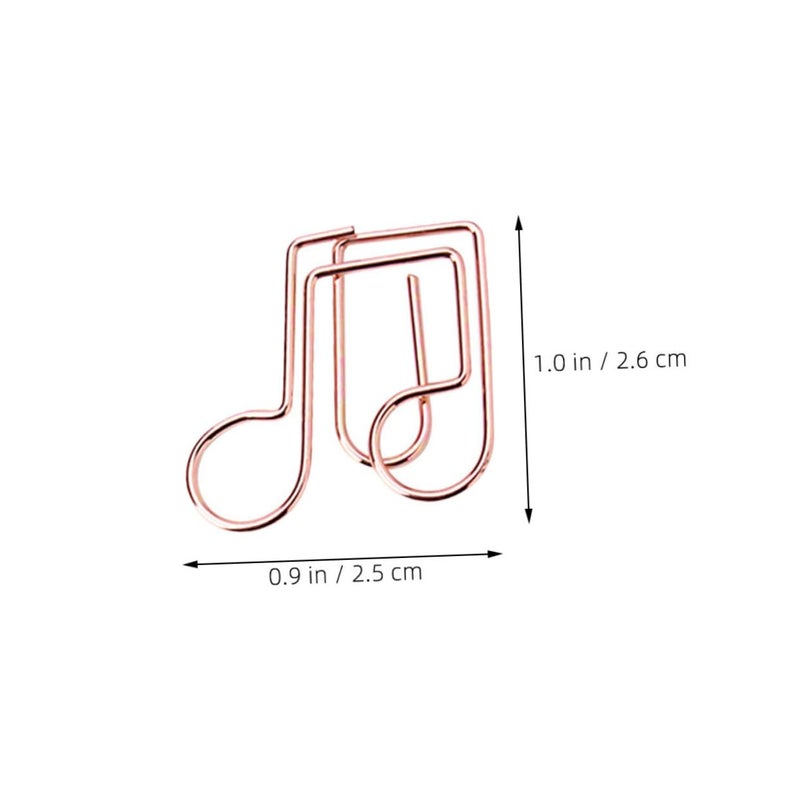 Small Metal Music Note Paper Clips 40pcs Aesthetic Office School Supplies - Image 3