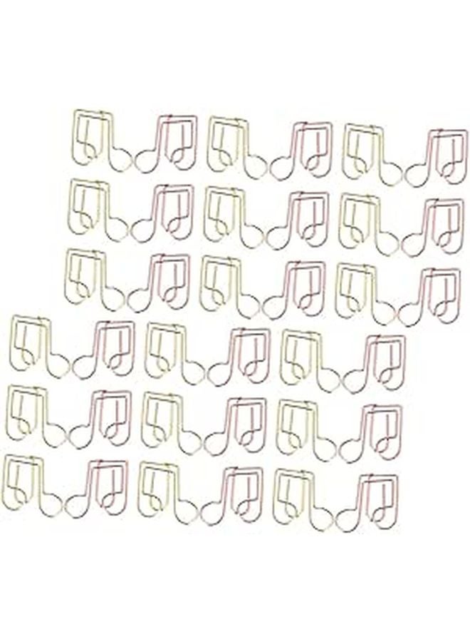 Small Metal Music Note Paper Clips 40pcs Aesthetic Office School Supplies - Image 1