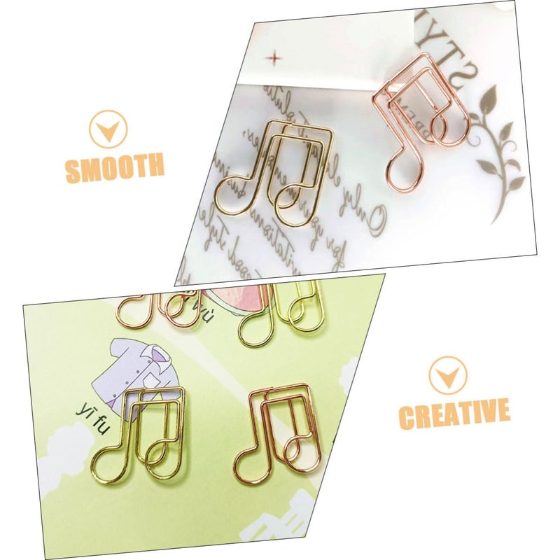 Small Metal Music Note Paper Clips 40pcs Aesthetic Office School Supplies - Image 4