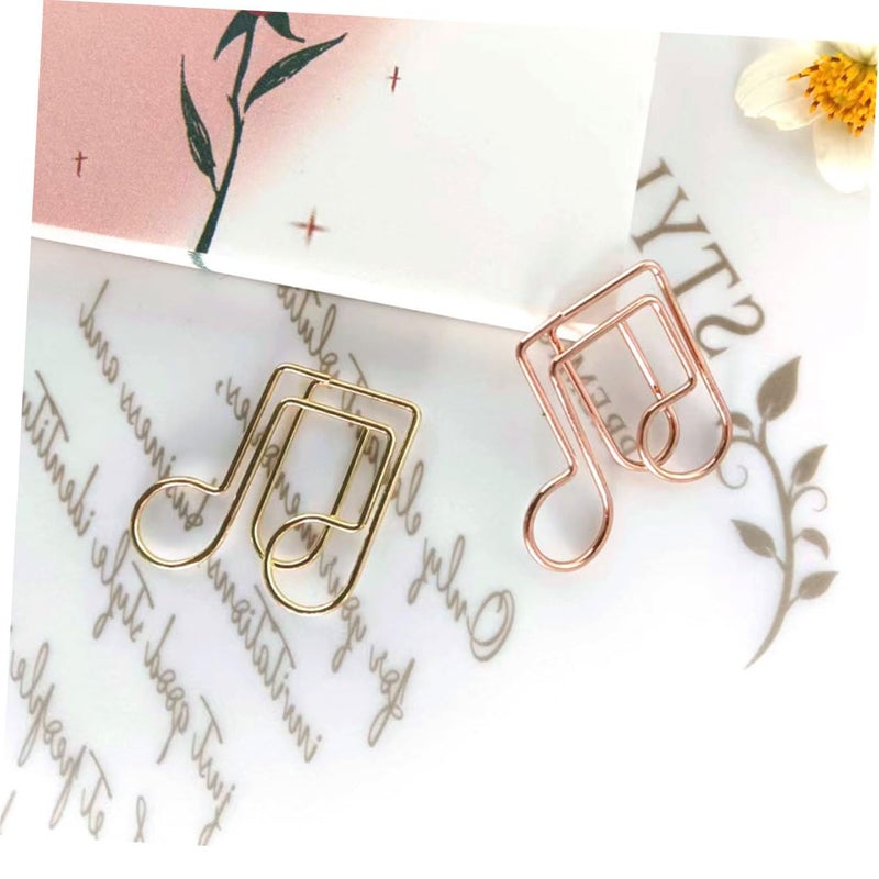 Small Metal Music Note Paper Clips 40pcs Aesthetic Office School Supplies - Image 5