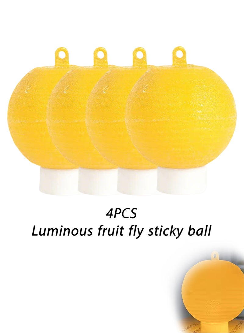 Generic 4 packs, luminous sticky fruit fly trapping ball, sticky fly, gnats, wasps, hornets, mosquitoes, insects, flying insects, the trapping ball can glow  - Image 1