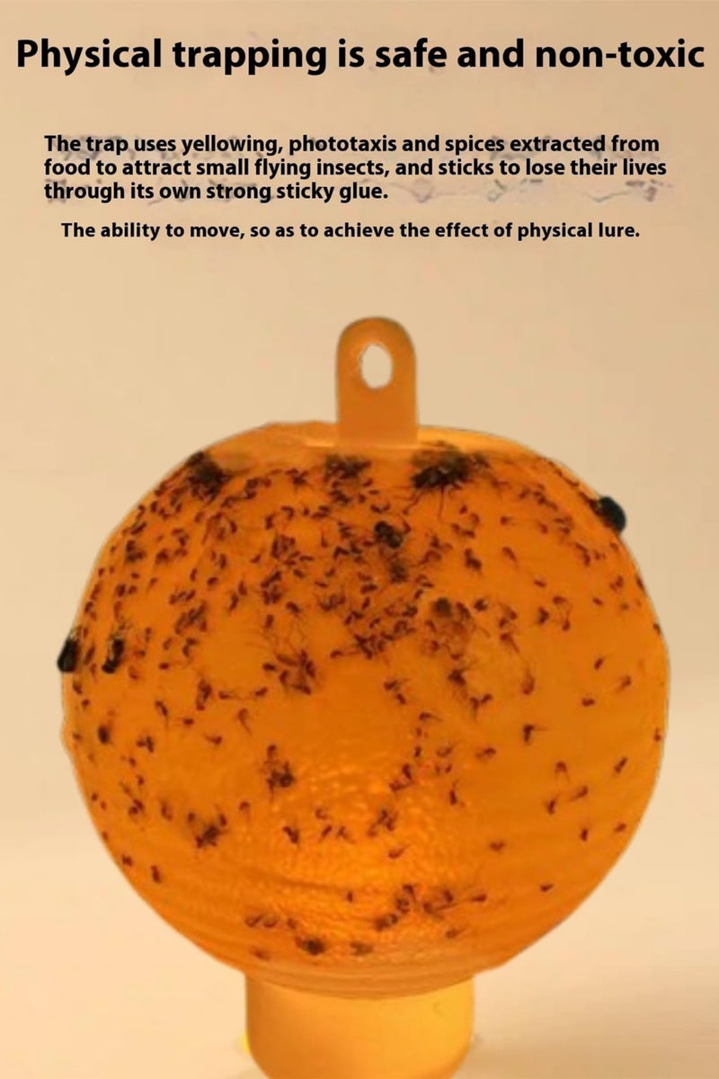 Generic 4 packs, luminous sticky fruit fly trapping ball, sticky fly, gnats, wasps, hornets, mosquitoes, insects, flying insects, the trapping ball can glow  - Image 4